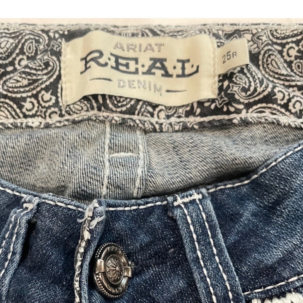 Ariat REAL Mid Rise Boot Entwined Jeans Marine Wash 25R 10017510 - Picture 3 of 6